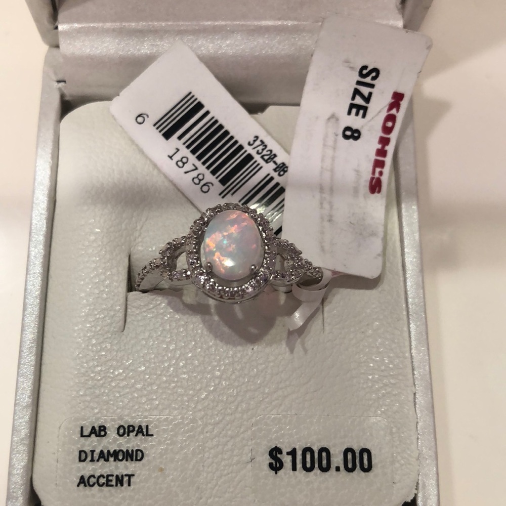 Sterling silver opal ring